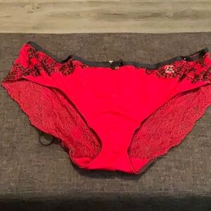 Lace Trim Red Women's Intimate with gold accents